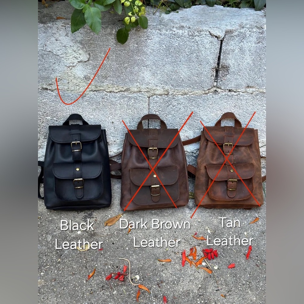 Leather Mini Backpack - Picture 6 of 8